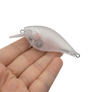 ABS unpainted fishing blank lure body 8G 7.2CM square bill crankbait wobble hard bait 8158 RATTLE