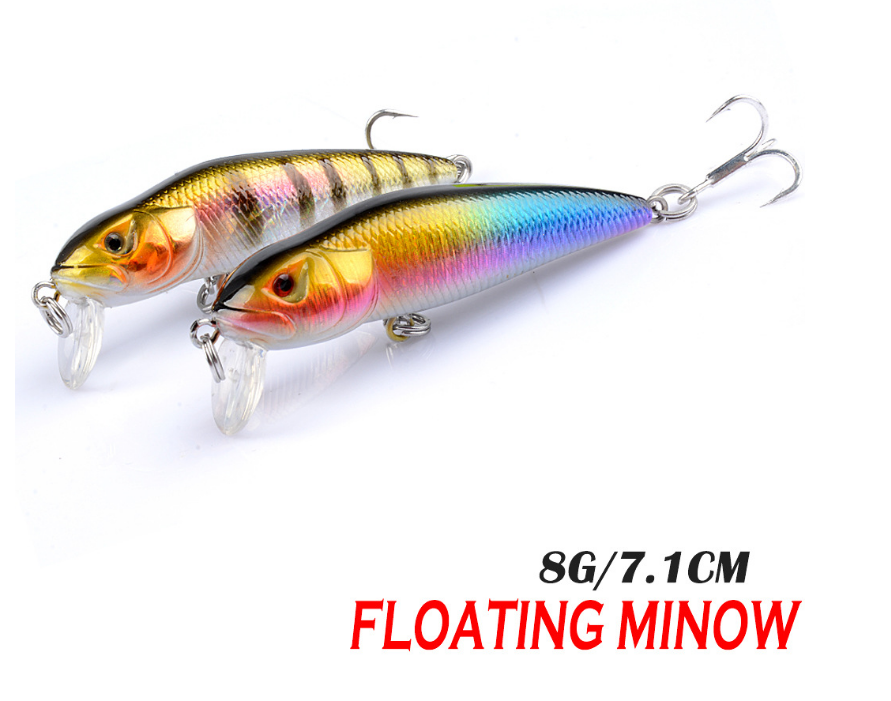 8 colors New simulation catfish Minnow Fishing Lures 71mm 8g Sinking Jig Wobbler Crankbaits paint silver electroplating pesca