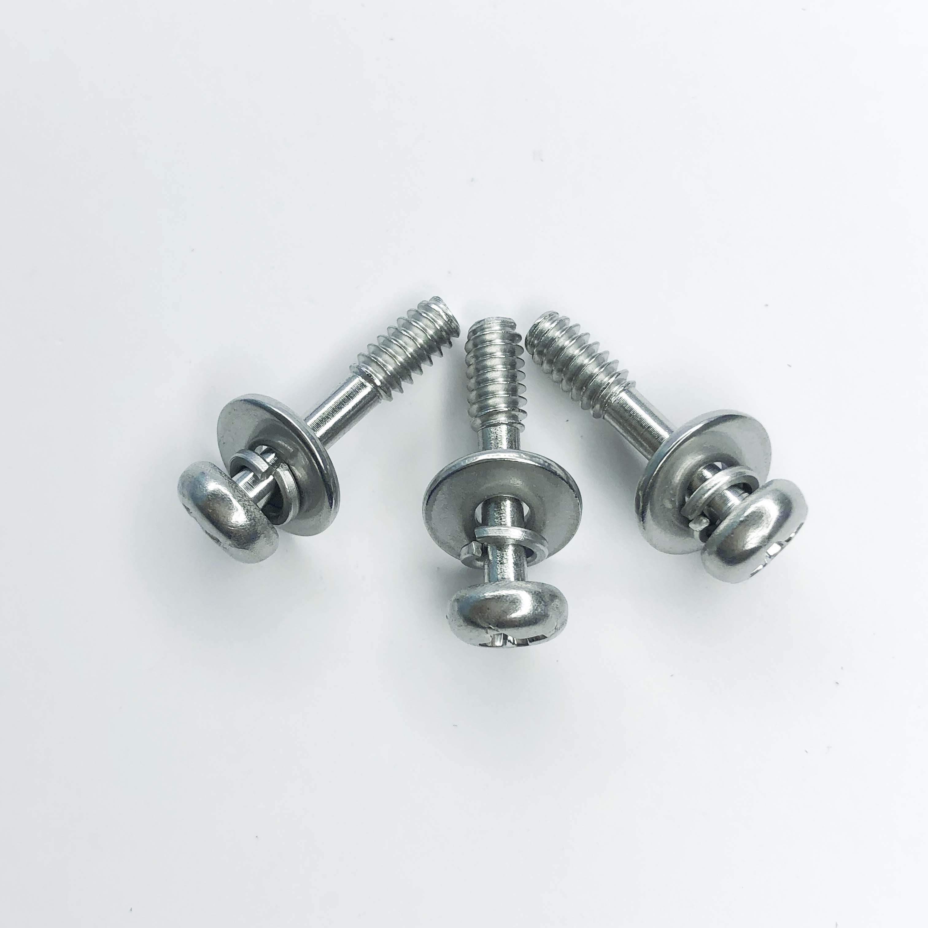 Cross pan head screw and washer assemblies Cross Recessed anchor bolt with Spring Lock Washer And Plain Washers