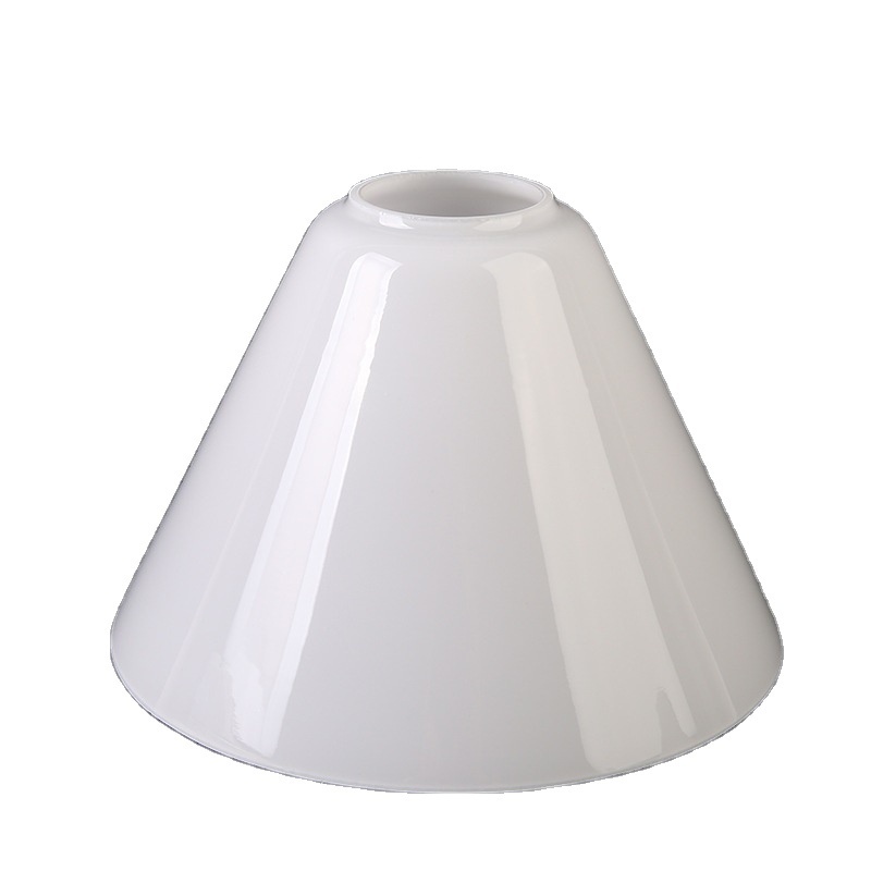 Blown Milk White Opal Shiny Glass Bell Pendant Lighting Lamp Shade Opal Lighting Bulb Cover Bell Cone Lamp