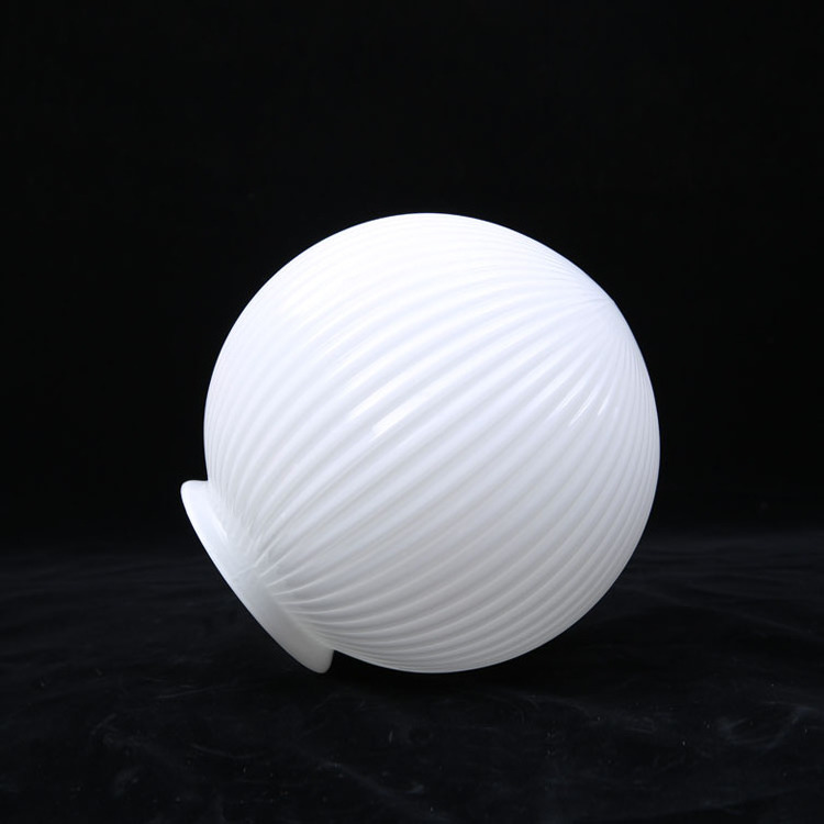 Manufacturers wholesale single mouth milk white ball glass lamp shade frosted glass ball lamp shade