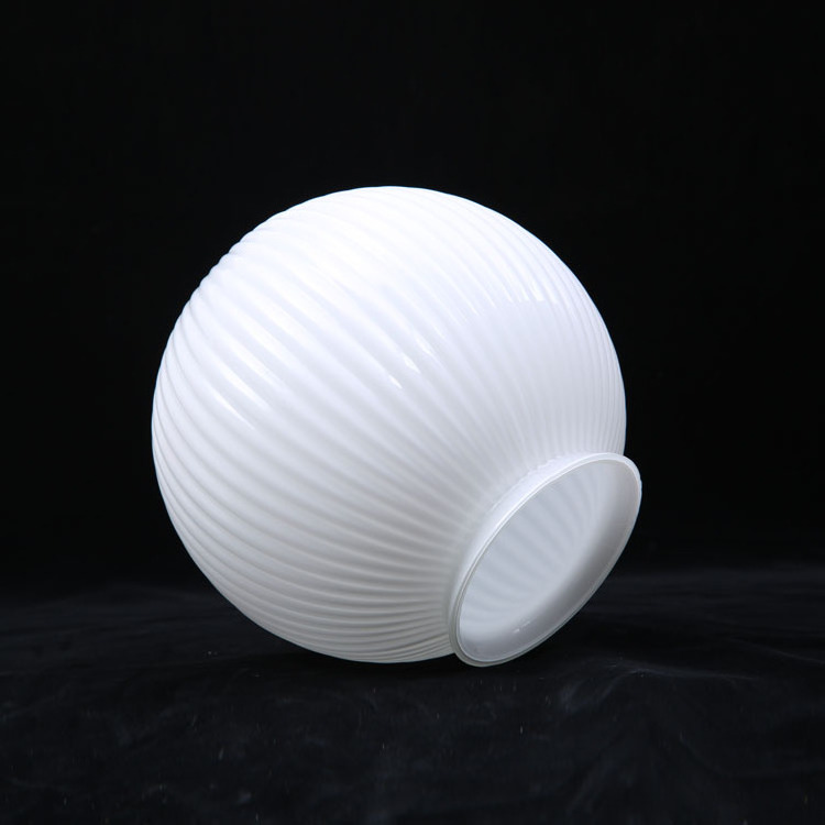 Manufacturers wholesale single mouth milk white ball glass lamp shade frosted glass ball lamp shade