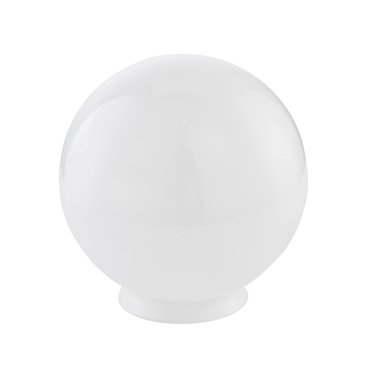 Blown Opal Frosted Shiny Milk White Round Ball Glass Globe Lamp Shade with Straight Neck