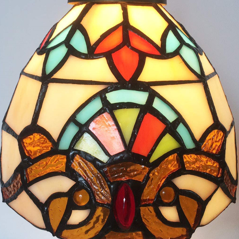 Custom Tiffany Lamps Colored Glass Shade Bead Light Table lamp Chandelier Dual Purpose