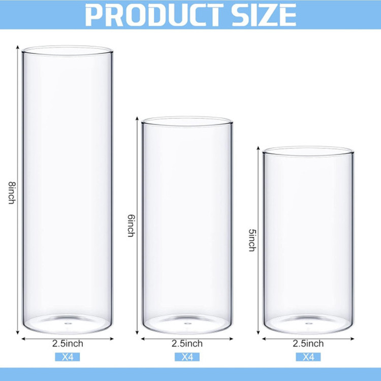 Wholesales Ribbed 1000ml Large Cylinder Clear Glass Flower Vase for Centerpieces Decor