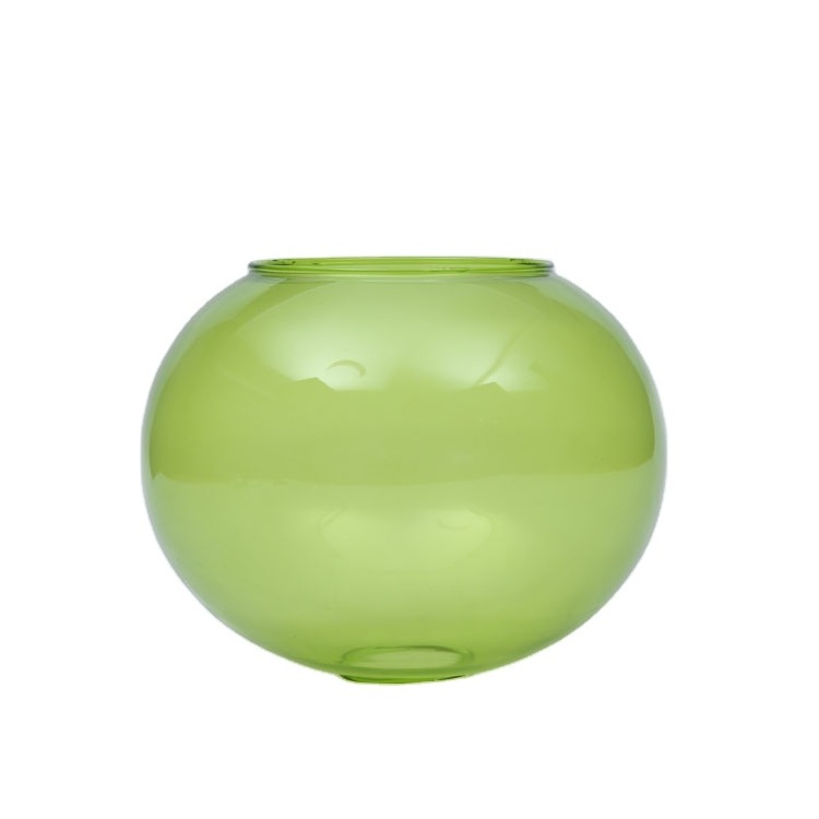 Hand Blown Green Color Painted Borosilicate Glass Globe Latern Lamp Shade for Pendant Lighting Fixture