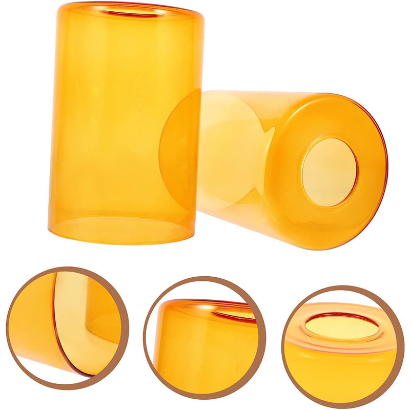 Amber Colored Cylinder Glass Lamp Shade Replacement with Fitter Opening for Ceiling Fan Light Kit Wall Sconce Pendant Light