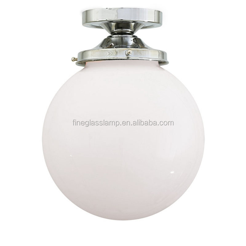 Hign Quality Mouth Blown Milk White Opal Shiny Round Glass Globes Lamp Shade Lighting Cover for Ceiling Light Wall Lamp Fixture