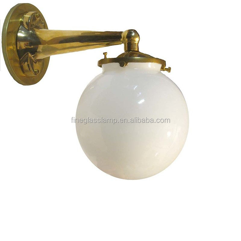 Hign Quality Mouth Blown Milk White Opal Shiny Round Glass Globes Lamp Shade Lighting Cover for Ceiling Light Wall Lamp Fixture