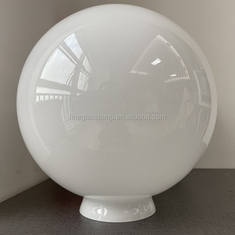 Hign Quality Mouth Blown Milk White Opal Shiny Round Glass Globes Lamp Shade Lighting Cover for Ceiling Light Wall Lamp Fixture