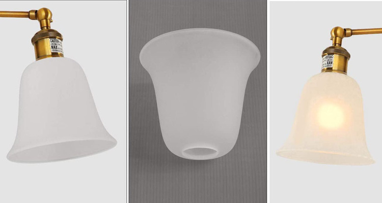 Bell Shaped Frosted Glass Lamp Shade Replacement Glass Ceiling Fan Light Shade White Glass Dome Light Cover