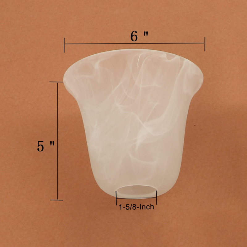 Custom Frosted Glass Lamp Cover Bell Shaped Alabaster Glass Lamp Shade Replacement for Light