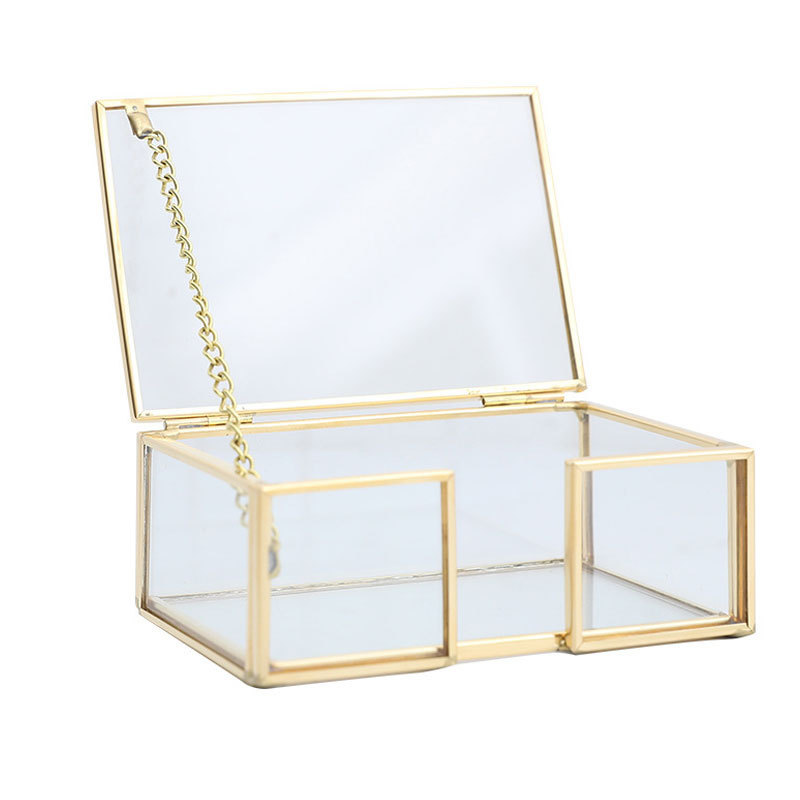 Glass Business Card Holder Stand Name Cards Display Storage Holder Gold Metal Business Cards Organizer for Office Desktop