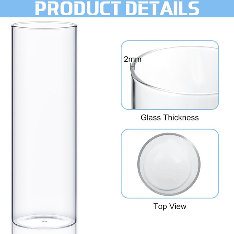 Wholesales Ribbed 1000ml Large Cylinder Clear Glass Flower Vase for Centerpieces Decor