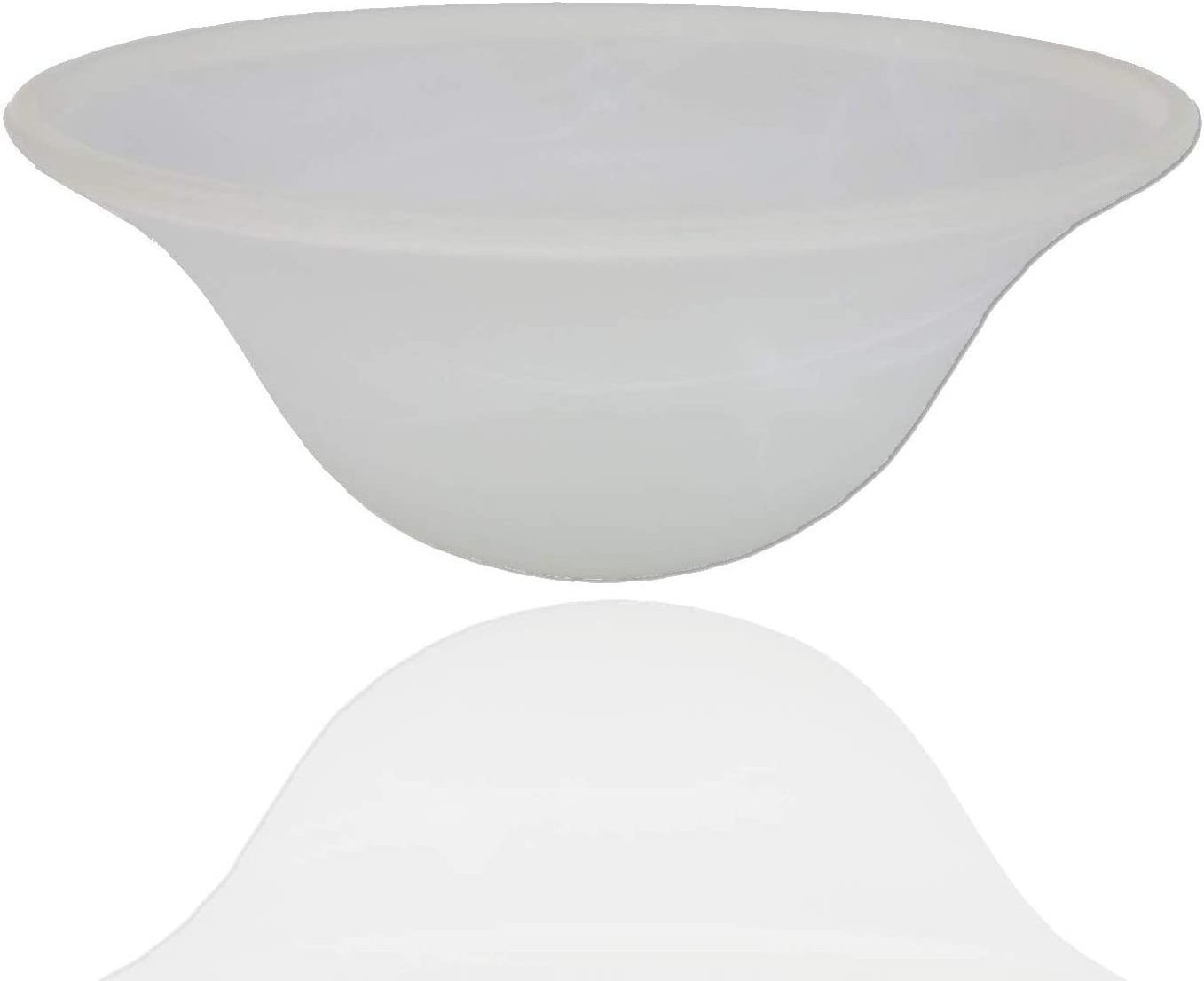 Alabaster Cloudy Frosted Round Glass Lamp Shade Replacement for Floor Standing Lamp Cover