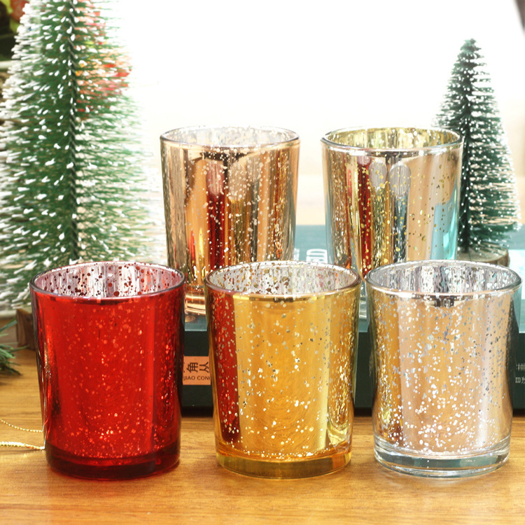 Wholesale Factory Handmade Colored dot Mexican Style Drinking Glass Candle Holder Jars