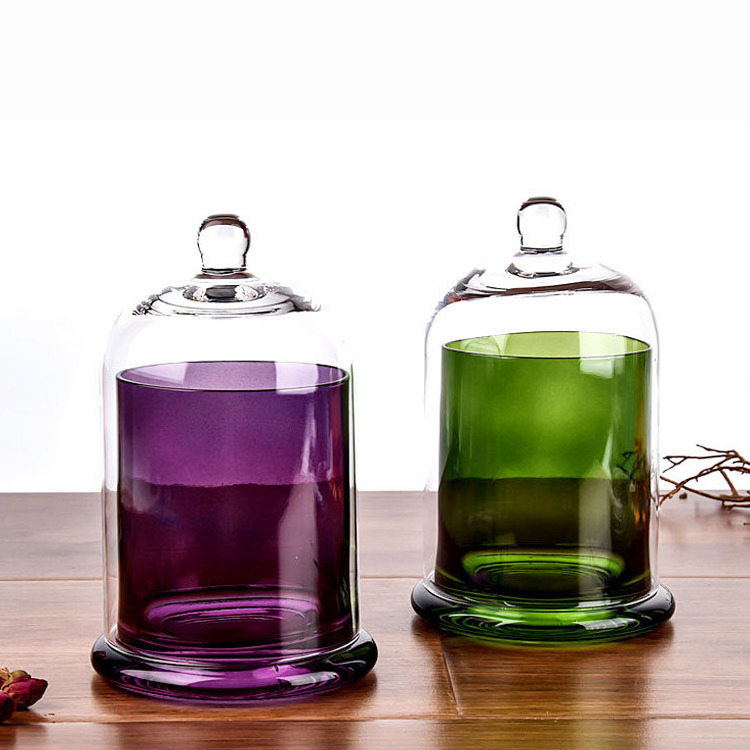 Custom Wholesale Bell Glass Candle Vessels Jars Luxury Aromatherapy Stone Glass Bell Candle Jar