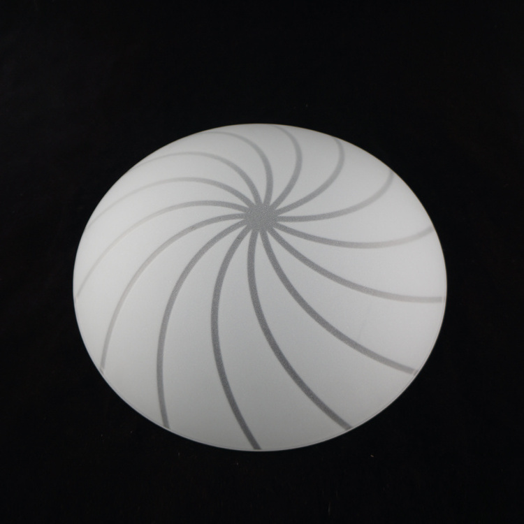 Curved stripe pattern round glass plate light diffuser lamp shade replacement glass diffuser for ceiling light