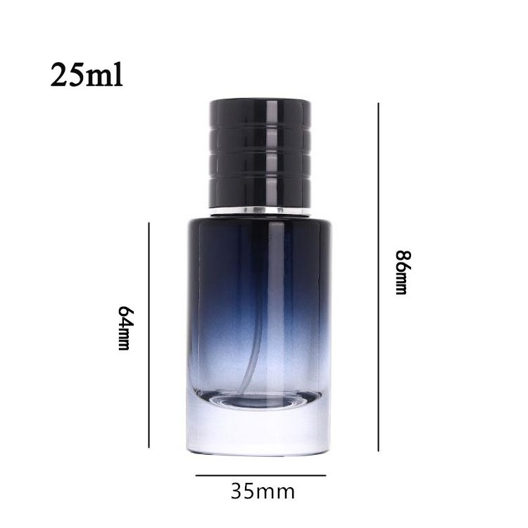 Dark Blue Refillable Perfume Bottle Packaging Custom Luxury Clear 50ml 100ml Perfume Spray Glass Bottle