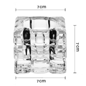 Europe crystal clear CandleHolder for home decor minimalist tealight square Candlestick for event