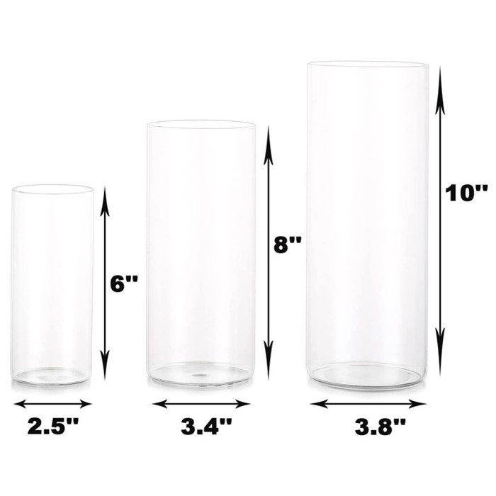 Cylinder Glass  Candle Holder vases for Centerpieces  Floating Candle Holder