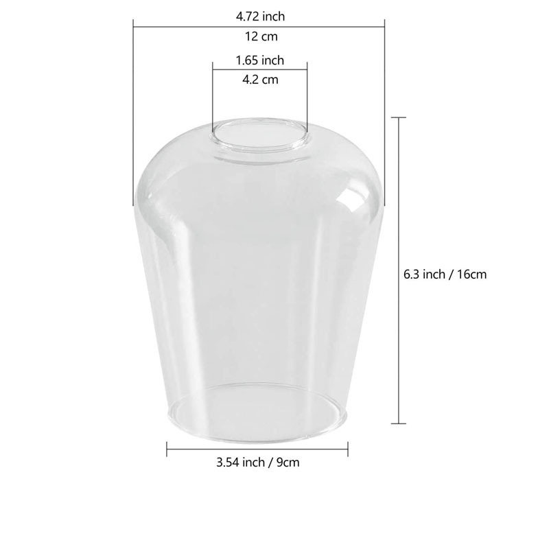 Blown Glass Lamp Shade Clear Glass Cover Replacements for Lighting Fixtures