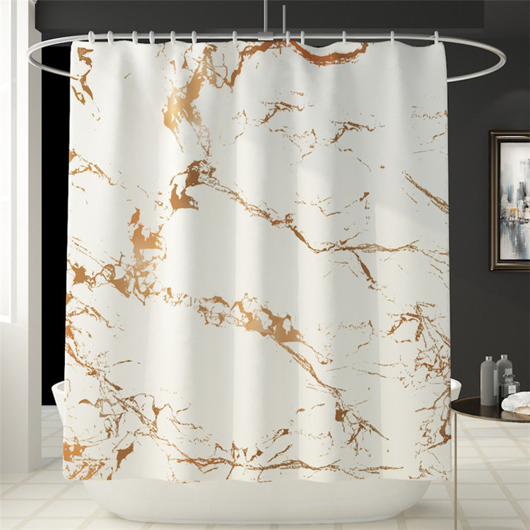 luxury marble printing christmas comforter bath mat and shower curtain sets