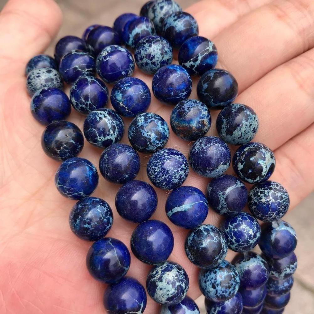 New Loose Beads Round gemstone beads Stone For Jewelry Making Hole: 1mm 1368205