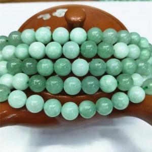 New Natural burma jade beads Round polished DIY jade loose beads for jewelry making light green 796654