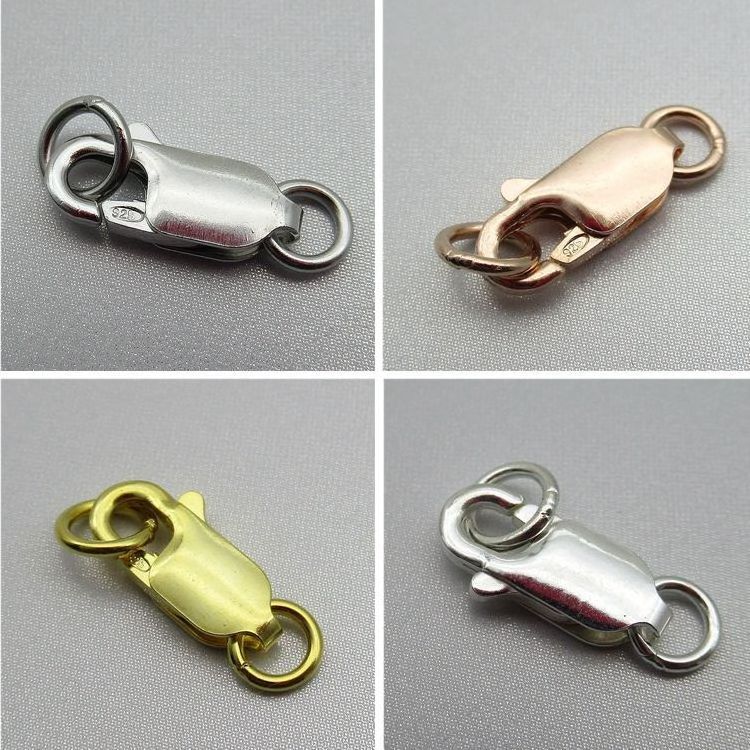 8mm 10mm 12mm 14mm 925 Sterling Silver Lobster Clasps Hooks Claw Jewelry DIY Making Findings Necklace Bracelet Buckle Connector