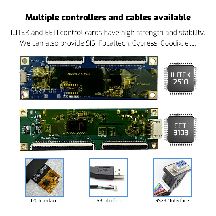 Factory Custom 21.5 23.8 27 32 43 inch Waterproof PACP industrial custom capacitive touch screen panel With IIC USB Interface