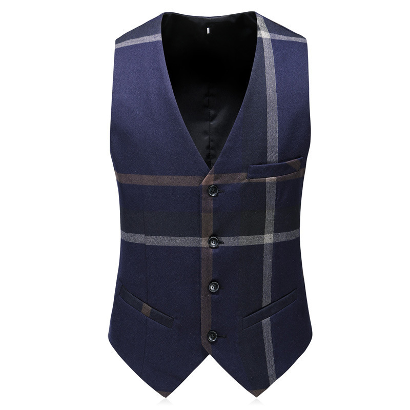 Wholesale Leisure Korean Men Slim Fit Pant Coat Plaid Blazers