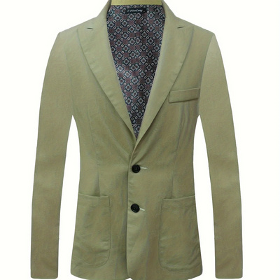 Linen suit jacket Business casual suit top Men's casual formal suit Mens printed blazer Single Breasted