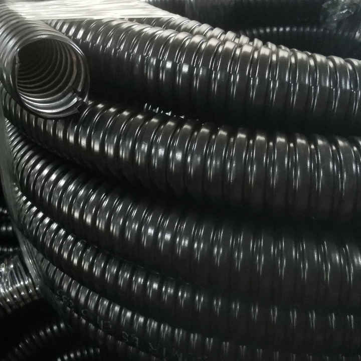 5 Inch Black Electrical Cable Wire Protection Corrugated Tube Pvc Coated Flexible Metal Conduit