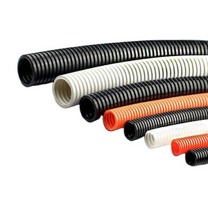 High Temperature Resistant PE  PP PA Plastic Corrugated Hose Cable Conduit Flame Retardant Plastic Hoses