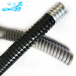 5 Inch Black Electrical Cable Wire Protection Corrugated Tube Pvc Coated Flexible Metal Conduit