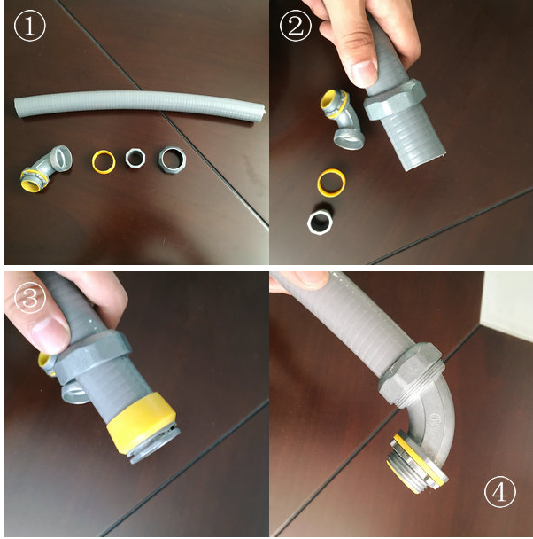 3/8 Inch Waterproof Gray Pvc Coated Liquid Tight Hose Medium Electrical Flexible Metal Conduit