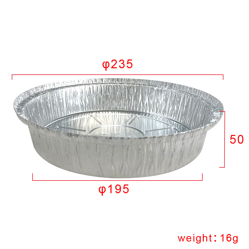 High Quality Eco Friendly Non Stick Portable Round Flat Aluminum Foil Pans For Catering Loaf Flan Bakery Food Prep