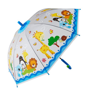 FINE OCEAN Cartoon Kids Umbrellas Eva Transparent Umbrella With Full Printing Cartoon Design Kids Umbrellas