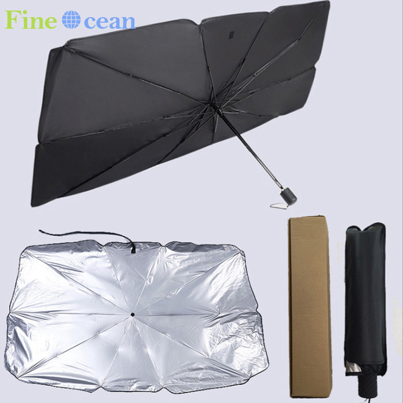 Fine Ocean Car Umbrella Sunshade  Protector Parasol Front Cover 3 UV Folding Windshield Brolly For  Car