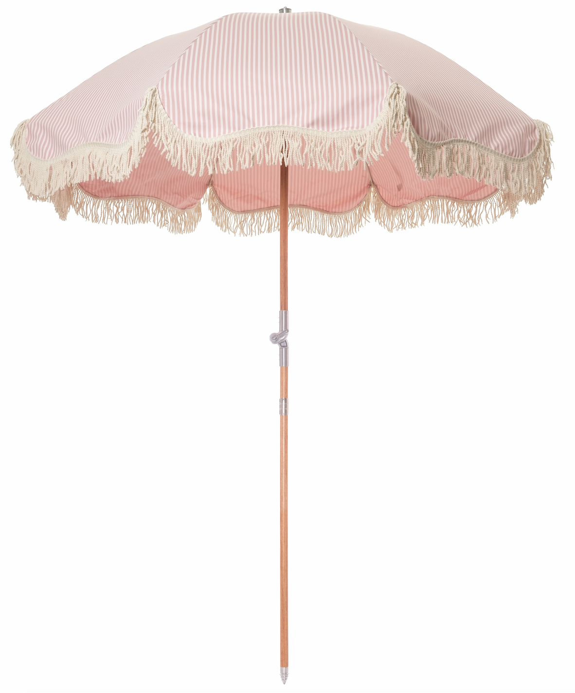 FINE OCEAN Luxury Outdoor Beach Umbrella with Tassels Tilt Mechanism Patio and Praia Umbrella-for Beach or Pool Use