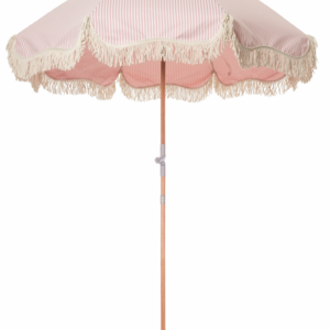 FINE OCEAN Luxury Outdoor Beach Umbrella with Tassels Tilt Mechanism Patio and Praia Umbrella-for Beach or Pool Use