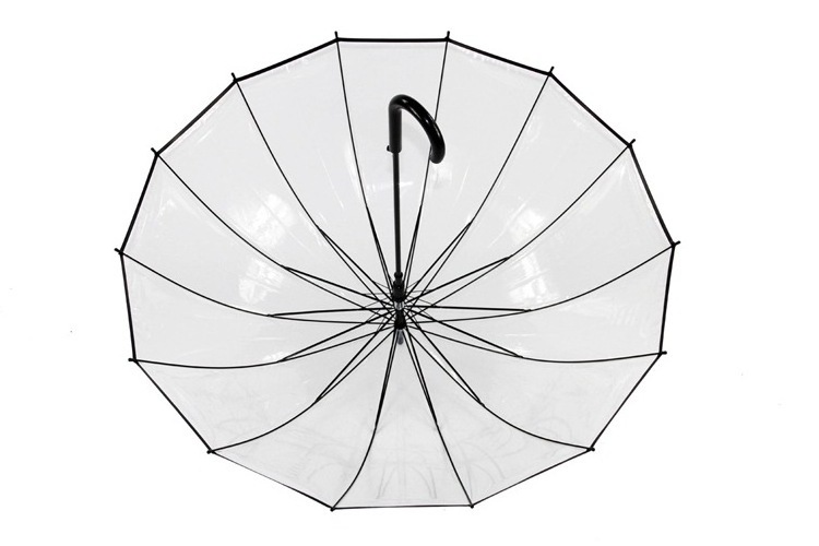 Fine Ocean 16K Custom Print High Quality Frame Straight Poe Mushroom Transparent Umbrella Promotion Umbrella For Gilfs