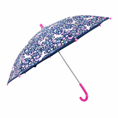 FINE OCEAN  Custom Print  Color Change Material Straight Kids Umbrella Color Change with Sunshine Umbrella