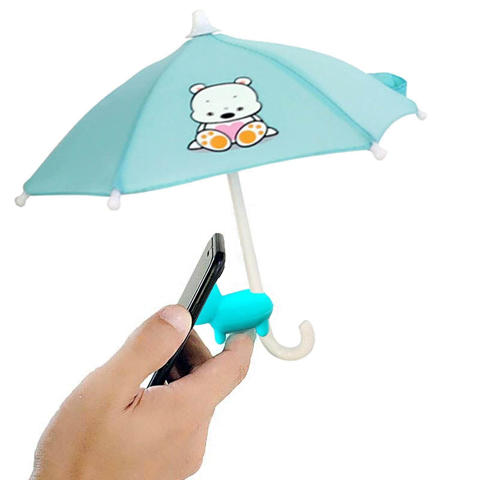 Fine Ocean  Portable Plastic Handle Promotional Custom Logo Mini Cell Phone Umbrella Motorcycle Mini Umbrella