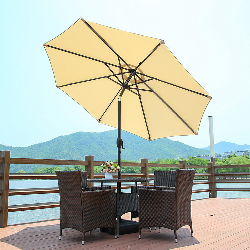 Fine Ocean  Big Size Outdoor Parasol & Base Restaurant Balinese Parasol Patio Umbrella For Garden Table