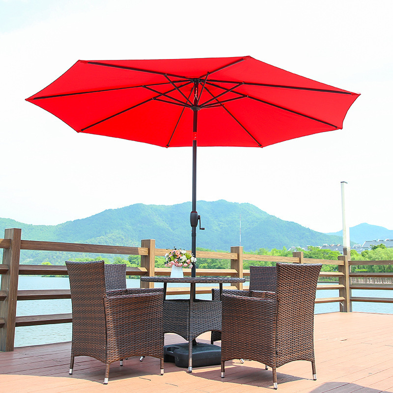 Fine Ocean  Big Size Outdoor Parasol & Base Restaurant Balinese Parasol Patio Umbrella For Garden Table