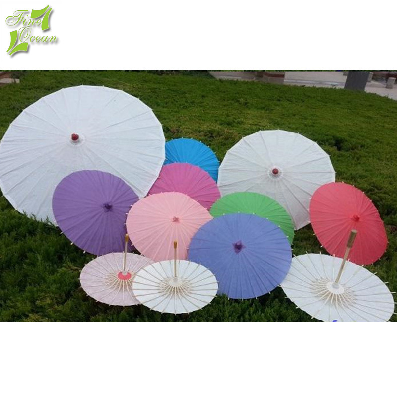 FINE OCEAN paper Decorative Mini Craft Plain Chinese Brida Gifts Parasols Handmade Oil White paper wedding umbrellas