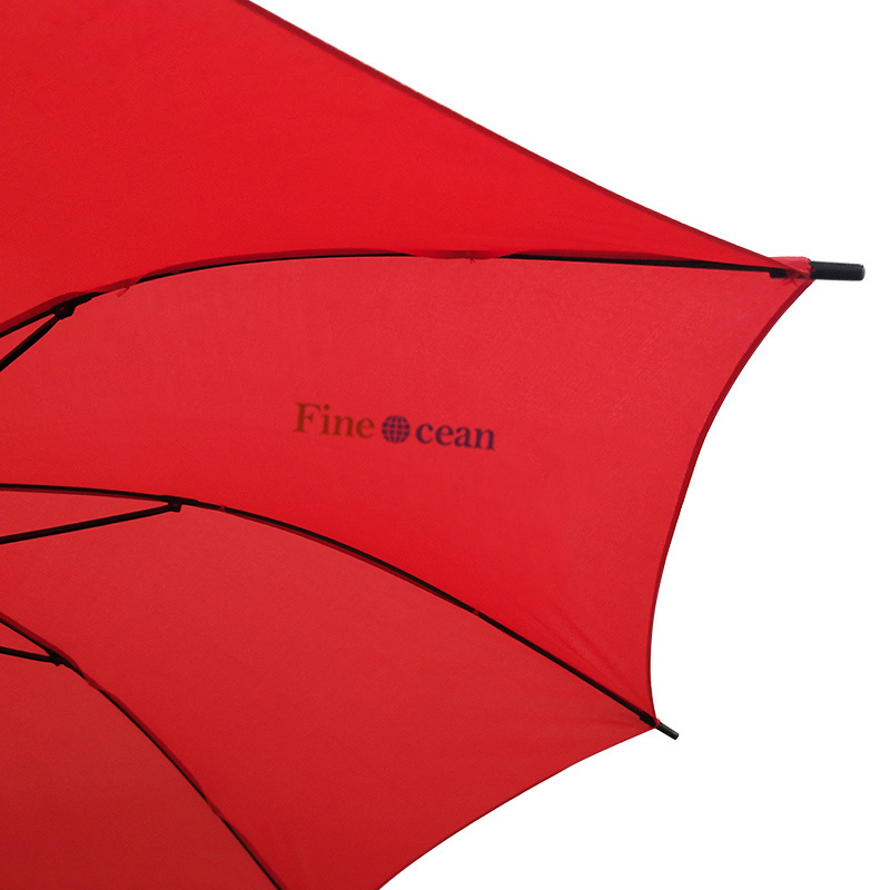 FINE OCEAN 68 inch Custom Logo Printed 190T Pongee UV Proof Straight Golf Umbrella For Promotion