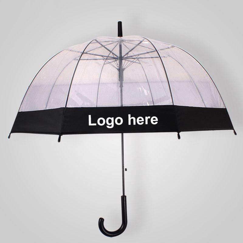 FINE OCEAN Poe Pvc Eva Cheap Popular Mushroom Dome Transparent Promotion Umbrella With Custom Print